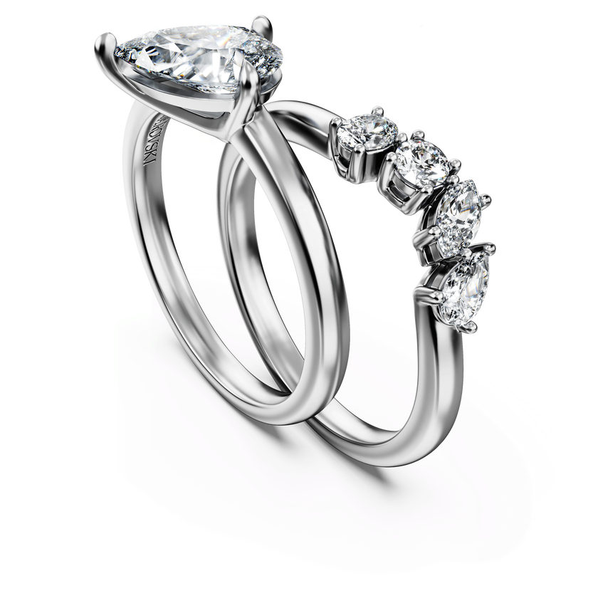 swarovski galaxy ring  laboratory grown diamonds 1 4 ct tw  18k white gold