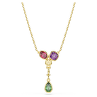 swarovski imber y pendant  mixed cuts  multicolored  18k gold finish