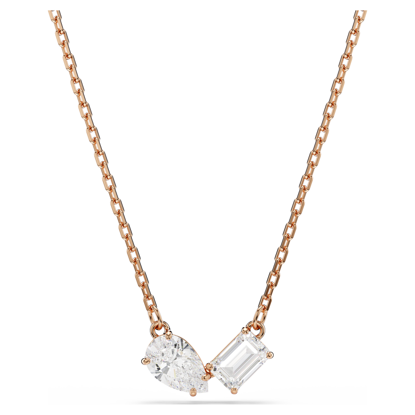 swarovski mesmera set  pear cut  octagon cut  white  rose gold tone plated