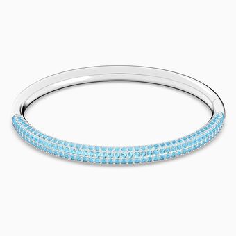 Stone bangle, Blue, Stainless Steel