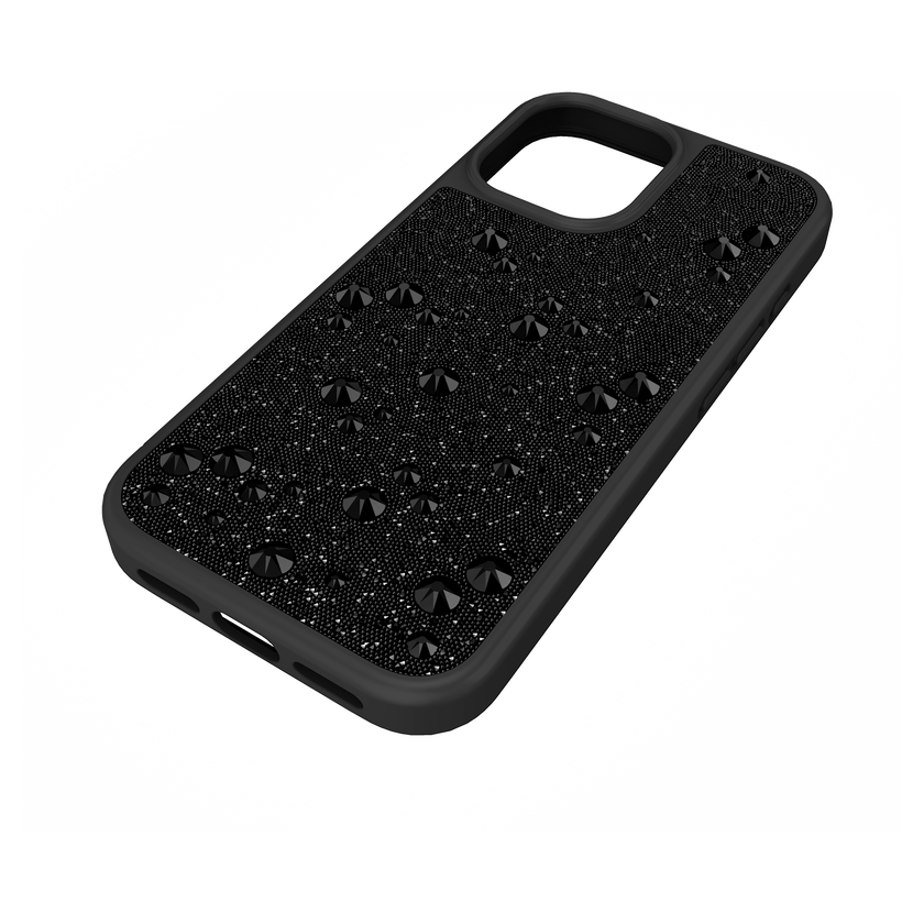 swarovski high smartphone case  flat back crystals  iphone  17  black