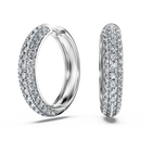 swarovski eternity hoop earrings  laboratory grown diamonds 2 ct tw  18k white gold