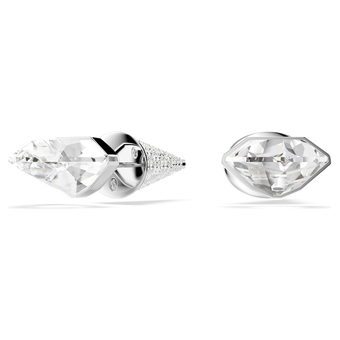swarovski lucent stud earrings  pav   spike  white  rhodium plated