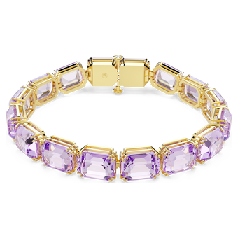 swarovski millenia bracelet  octagon cut  purple  18k gold finish