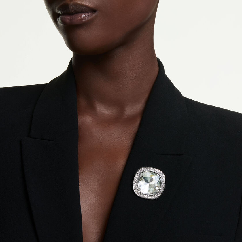 swarovski una angelic pendant and brooch  cushion cut  white  mixed plating