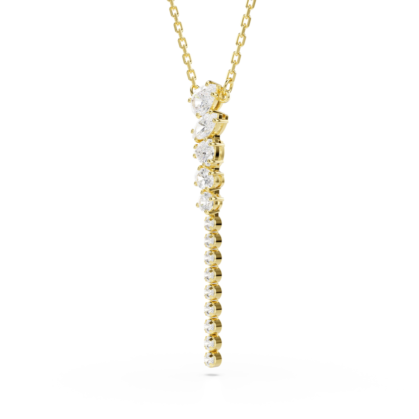 swarovski mesmera y necklace  mixed cuts  white  18k gold finish