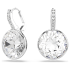 swarovski millenia drop earrings  round cut  white  rhodium plated