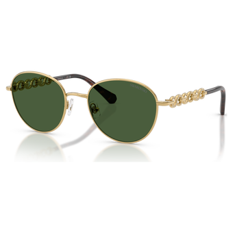 swarovski sunglasses  round shape  sk7049  gold tone