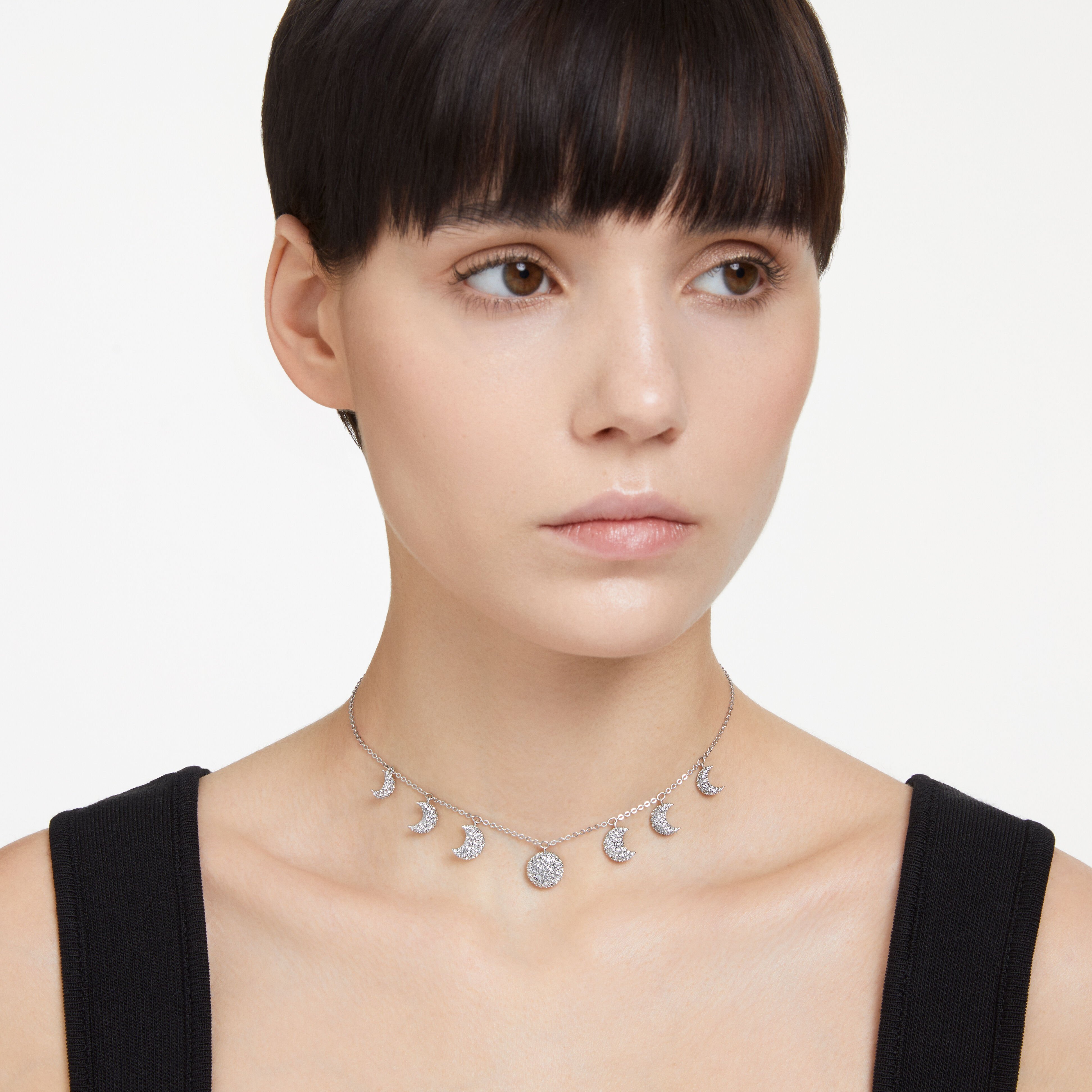 Buy Swarovski Luna choker Moon White Rhodium plated