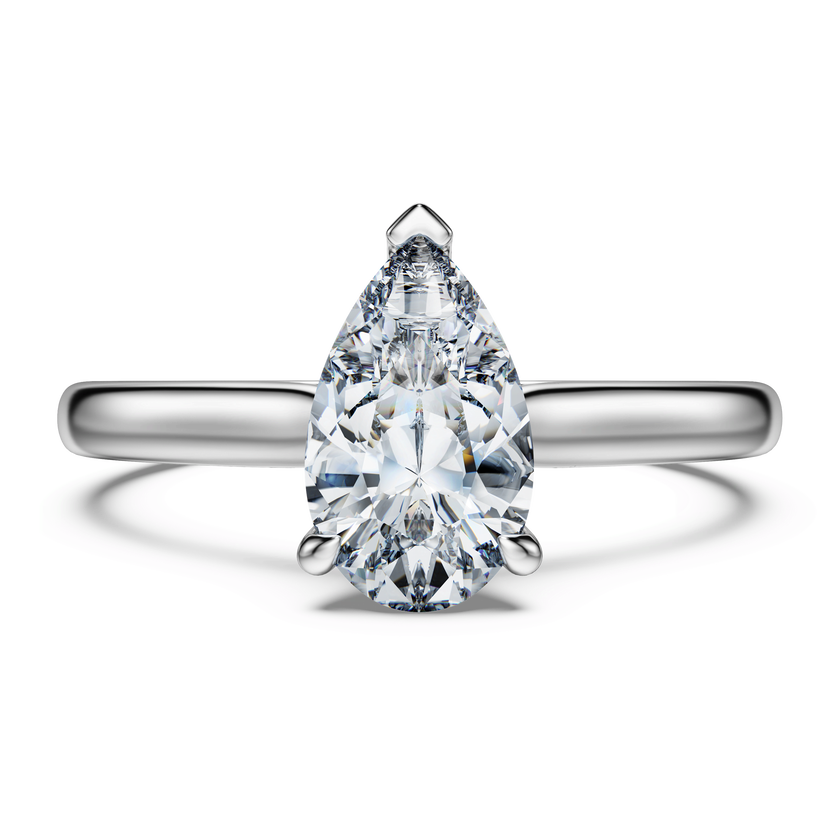 swarovski eternity solitaire ring  laboratory grown diamonds 1 ct tw  pear cut  18k white gold