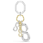 swarovski bag charm  round cut  white  mixed metal finish