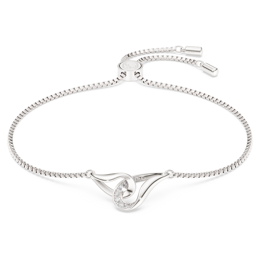 swarovski classica bracelet  round cut  interlocking  white  sterling silver