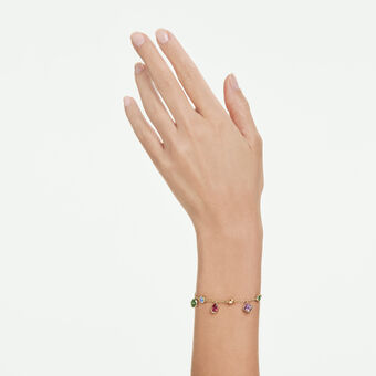 swarovski imber bracelet  mixed cuts  multicolored  18k gold finish