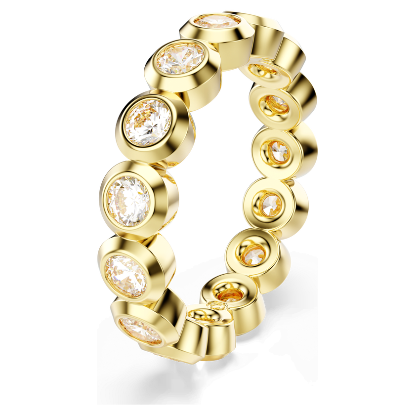 swarovski imber ring  round cut  white  gold tone plated