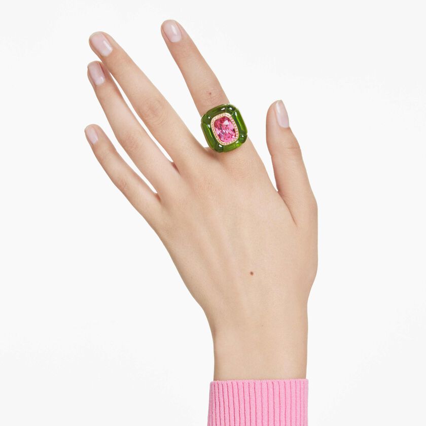 swarovski dulcis cocktail ring  cushion cut  pav   multicolored