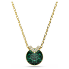 swarovski bella v pendant  round cut  green  18k gold finish