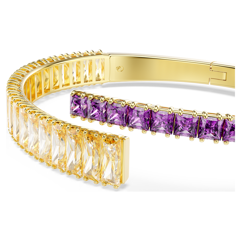 swarovski matrix bangle  mixed cuts  multicolored  gold tone plated