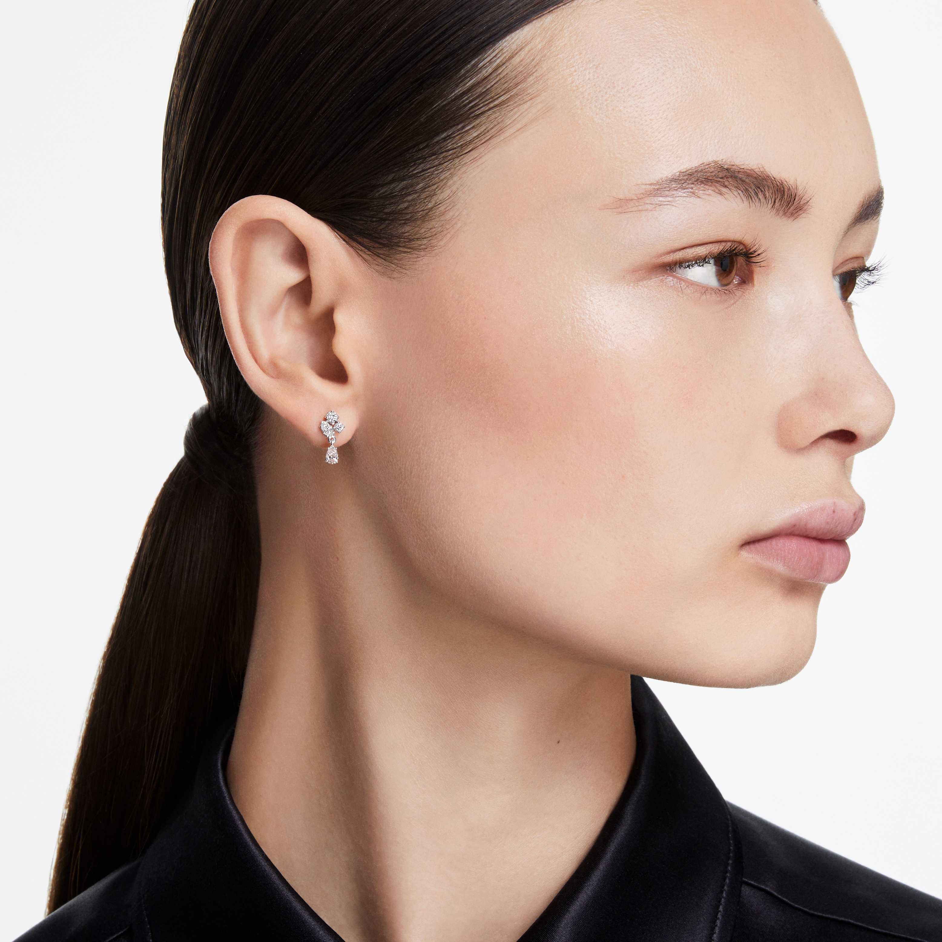 swarovski galaxy drop earrings  laboratory grown diamonds 0 75 ct tw  18k white gold