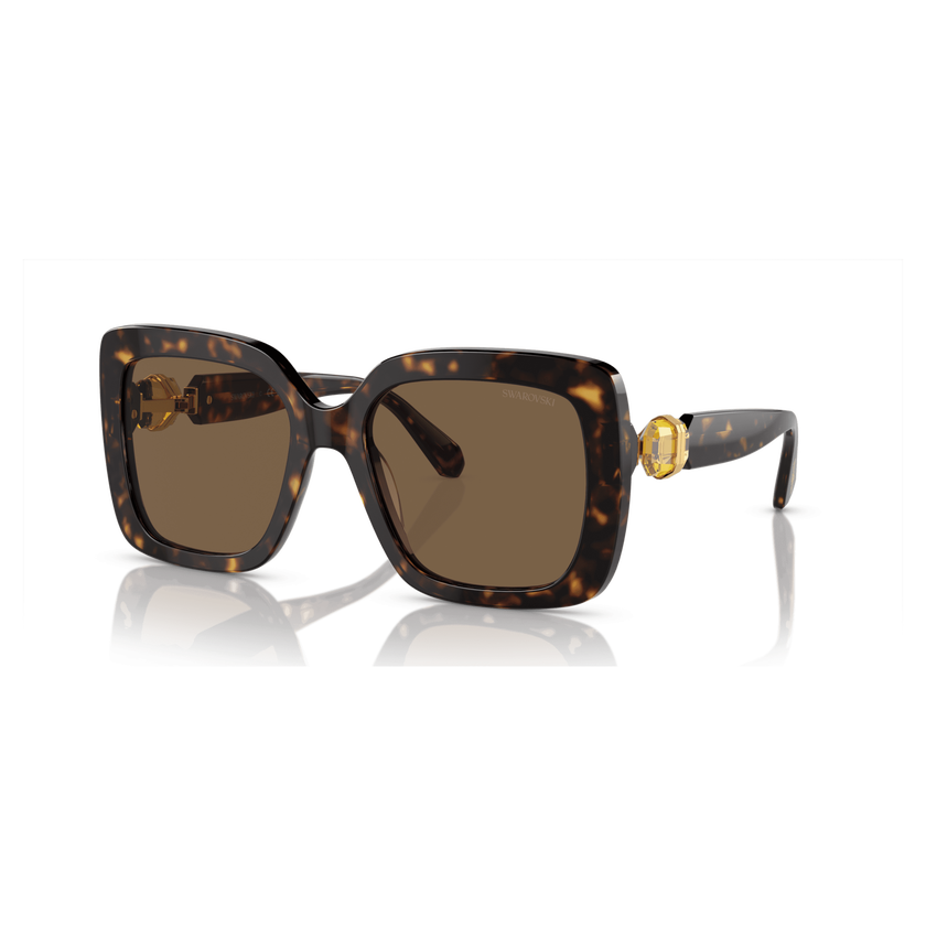 swarovski sunglasses  oversized  square shape  sk6001 el sq  brown