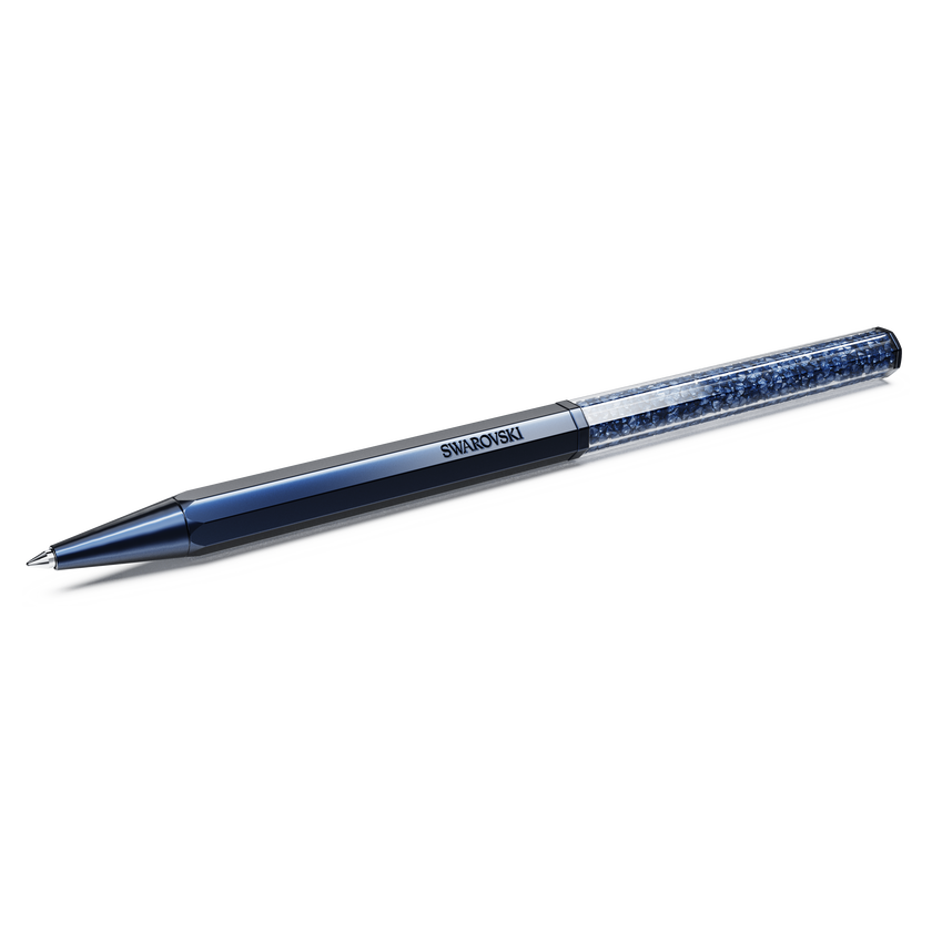 swarovski crystalline ballpoint pen  octagon shape  blue  blue lacquered