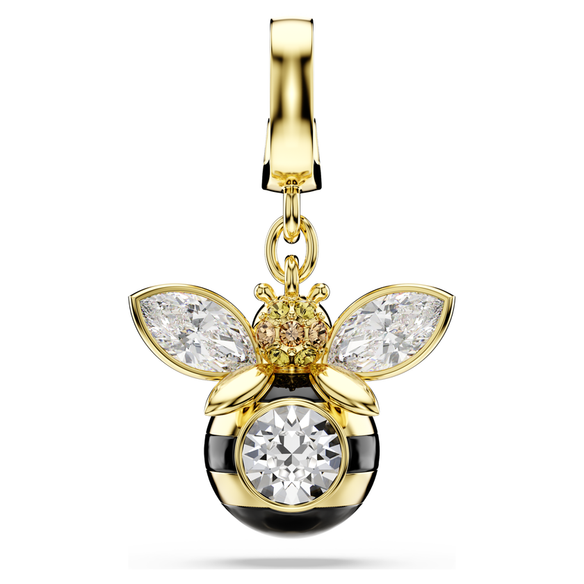 swarovski idyllia charm  mixed cuts  bee  multicolored  gold tone plated