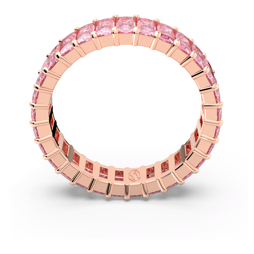 swarovski matrix ring  baguette cut  pink  rose gold tone plated