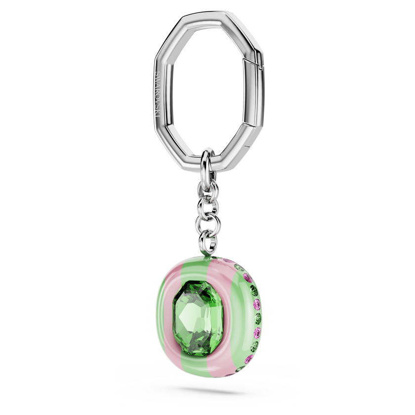 swarovski dulcis key ring  octagon cut  multicolored  rhodium plated