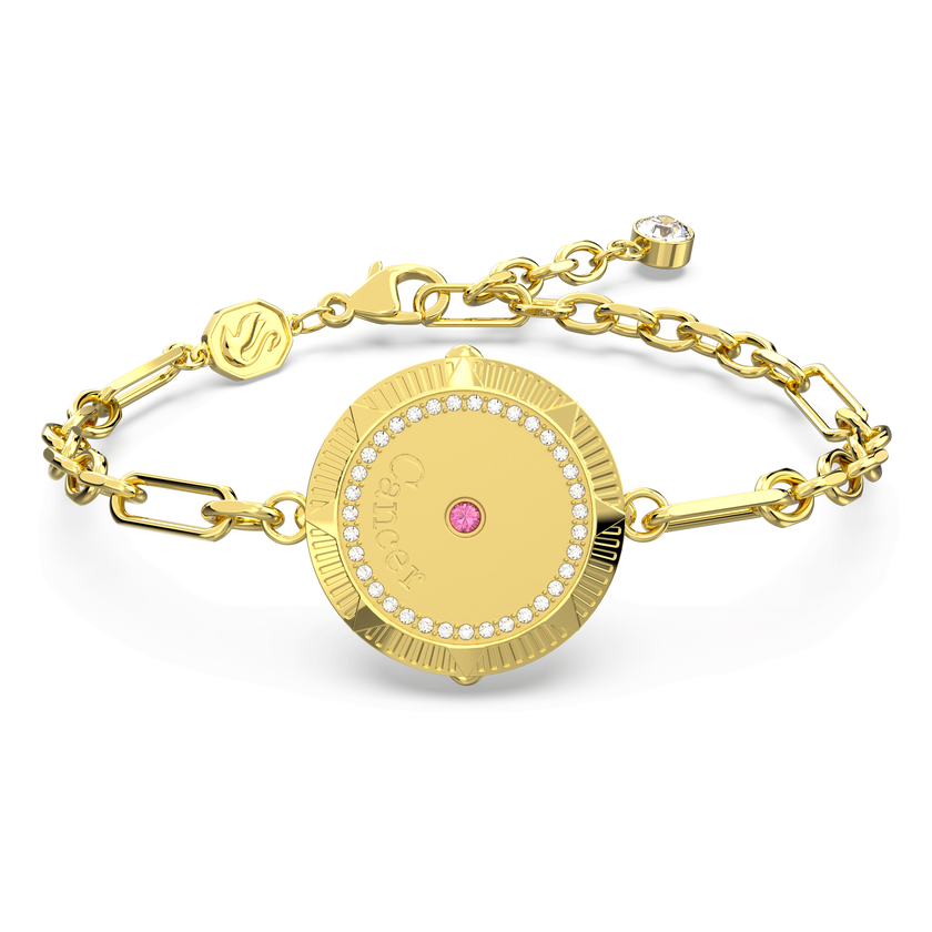 swarovski zodiac bracelet  cancer  gold tone  gold tone plated