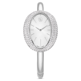 swarovski imber bangle watch  swiss made  metal bracelet  silver tone  stainless steel