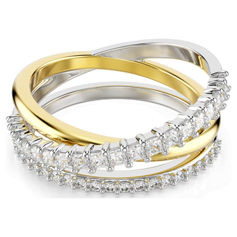 swarovski hyperbola ring  mixed cuts  white  mixed metal finish