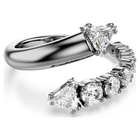 swarovski sublima open ring  mixed cuts  white  ruthenium plated