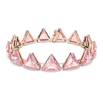Millenia bracelet, Triangle cut crystals, Pink, Rhodium plated swarovski millenia bracelet triangle cut crystals pink rhodium plated