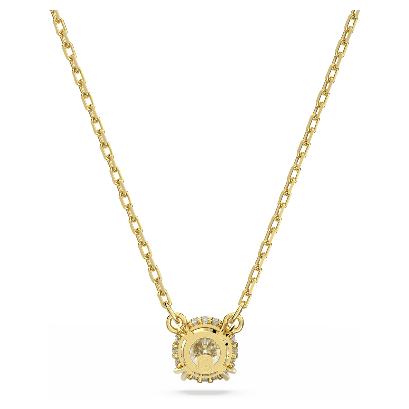 swarovski stilla pendant  round cut  white  gold tone plated