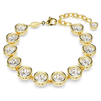 swarovski imber bracelet  round cut  white  gold tone plated