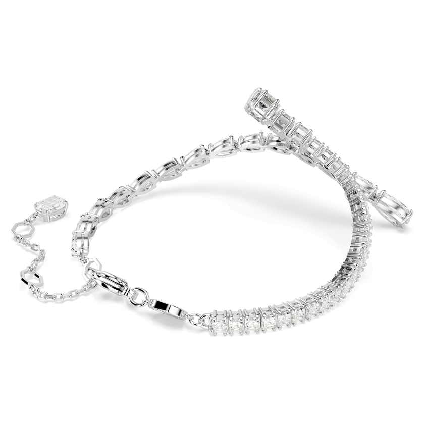 swarovski matrix bracelet  mixed cuts  white  rhodium plated