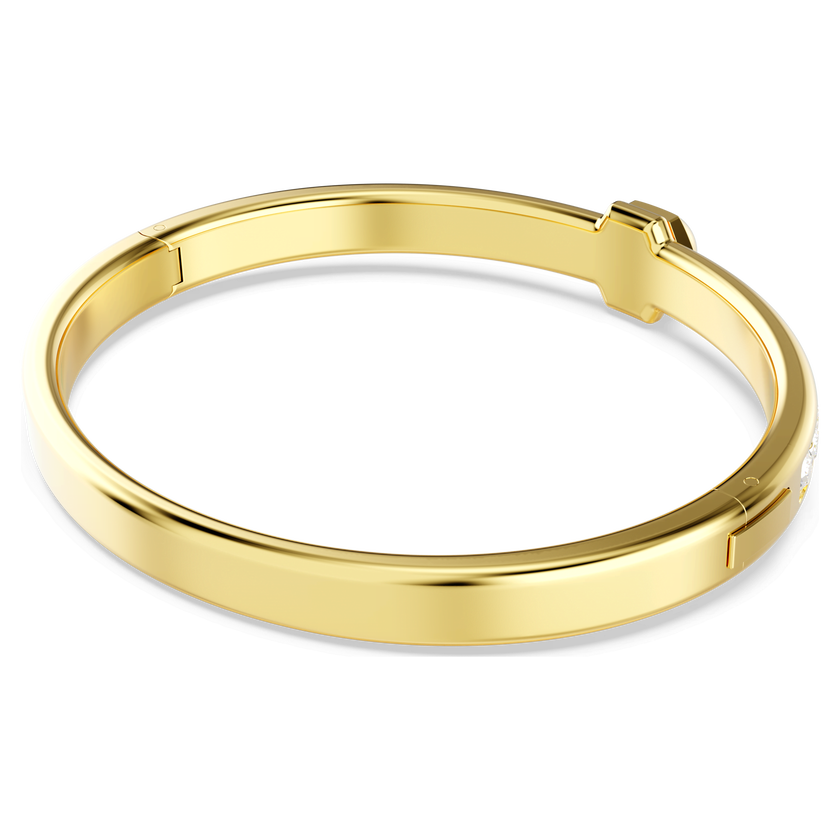 swarovski numina bangle  round cut  white  18k gold finish