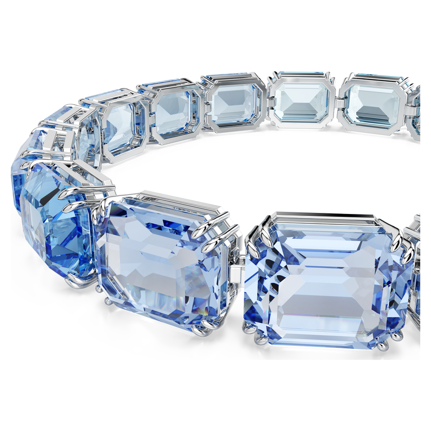swarovski millenia bracelet  octagon cut  color gradient  blue  rhodium plated