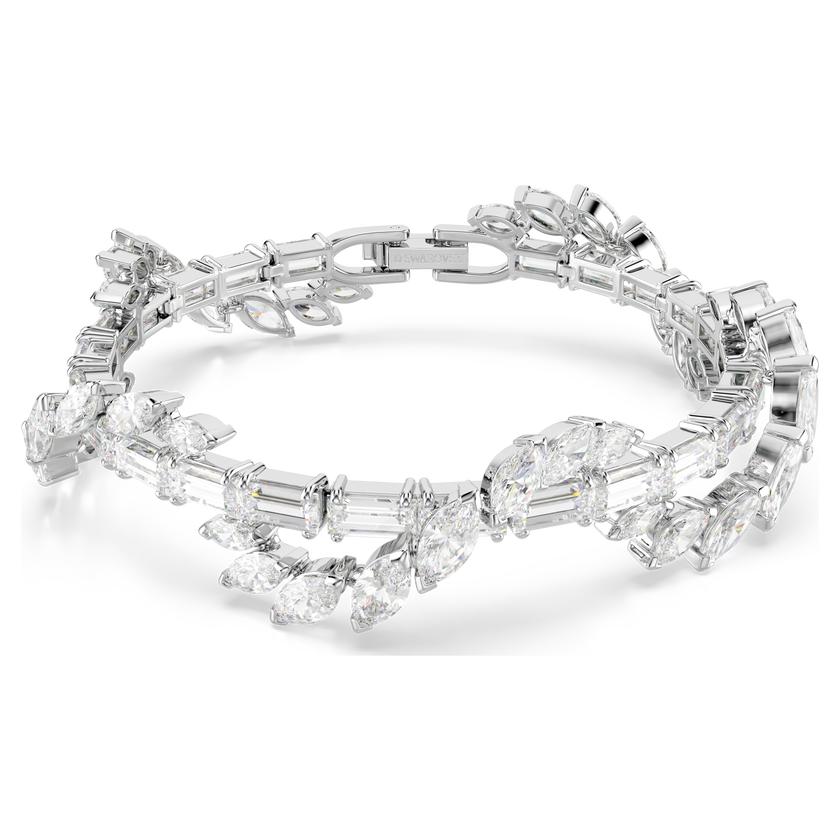 swarovski mesmera bracelet  mixed cuts  white  rhodium plated