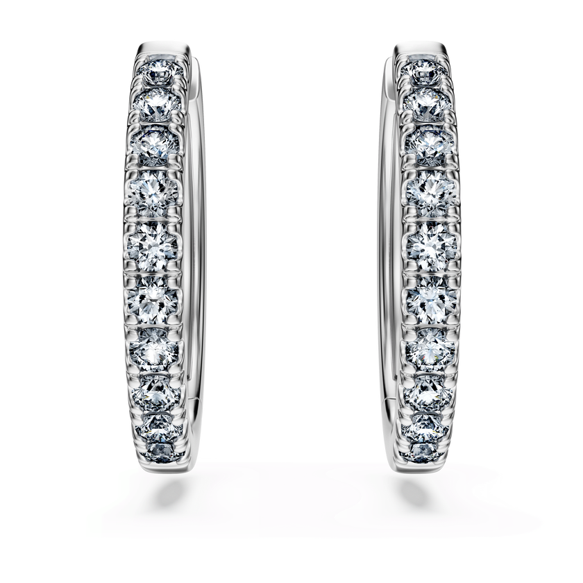 swarovski eternity hoop earrings  lab grown diamonds 0 56 ct tw  round shape  sterling silver