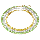Matrix Tennis layered necklace, Round cut, Multicolored, Mixed metal finish