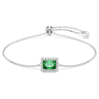 swarovski una angelic bracelet  rectangular cut  pav   green  rhodium plated