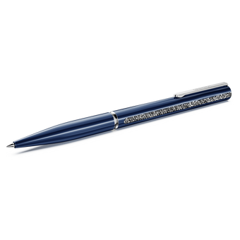 swarovski shimmer ballpoint pen  blue  blue lacquered  chrome plated