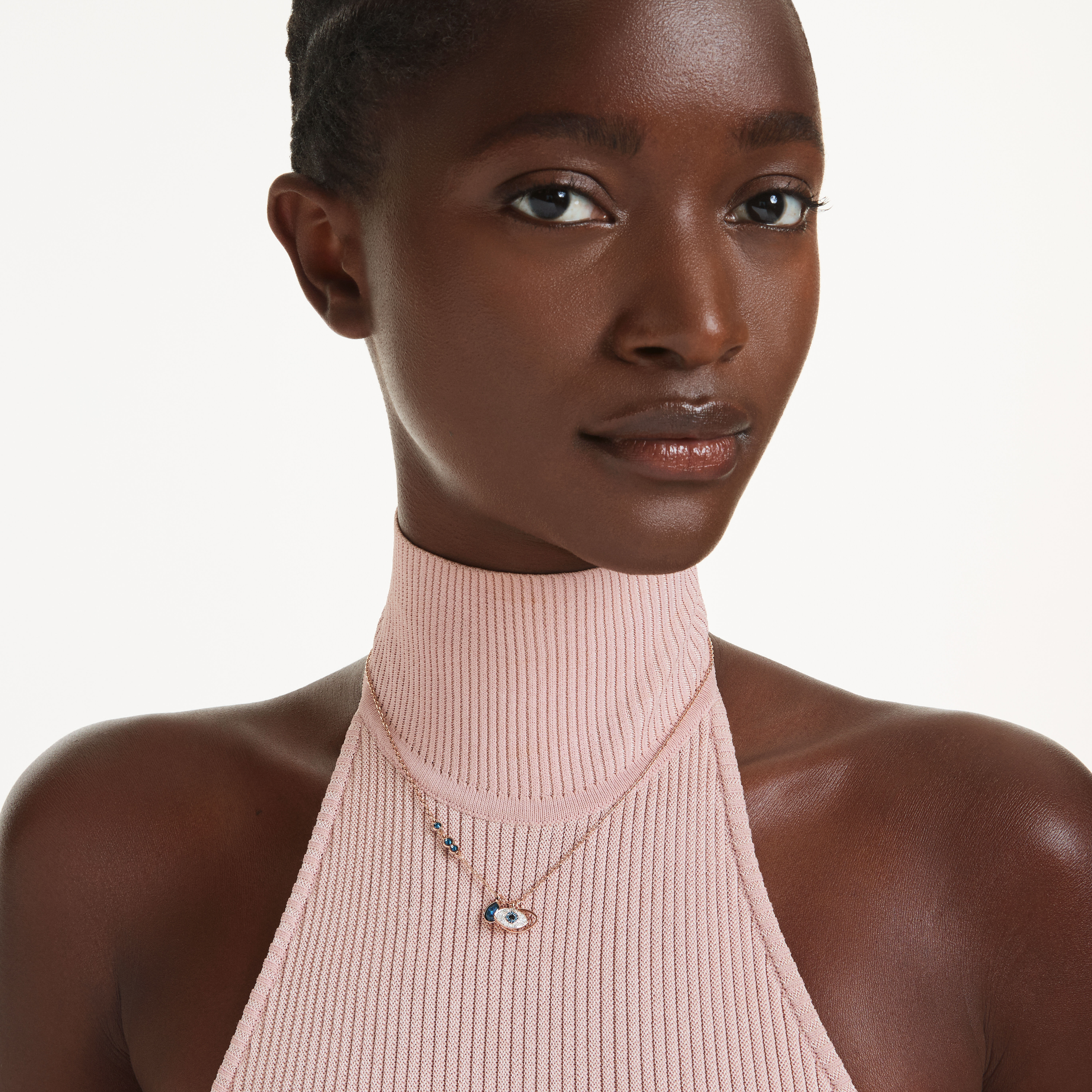 swarovski symbolica pendant  eye  multicolored  rose gold tone plated