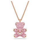 swarovski teddy pendant  bear  pink  18k rose gold finish