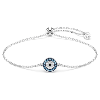 swarovski luckily bracelet  pav   eye  blue  rhodium plated