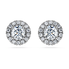 swarovski eternity stud earrings  laboratory grown diamonds 2 ct tw  18k white gold