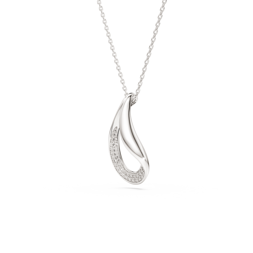 swarovski classica pendant  round cut  long  white  sterling silver