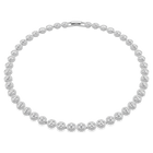 swarovski una angelic necklace  round cut  medium  white  rhodium plated