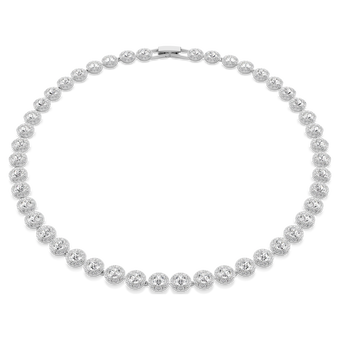 swarovski una angelic necklace  round cut  medium  white  rhodium plated