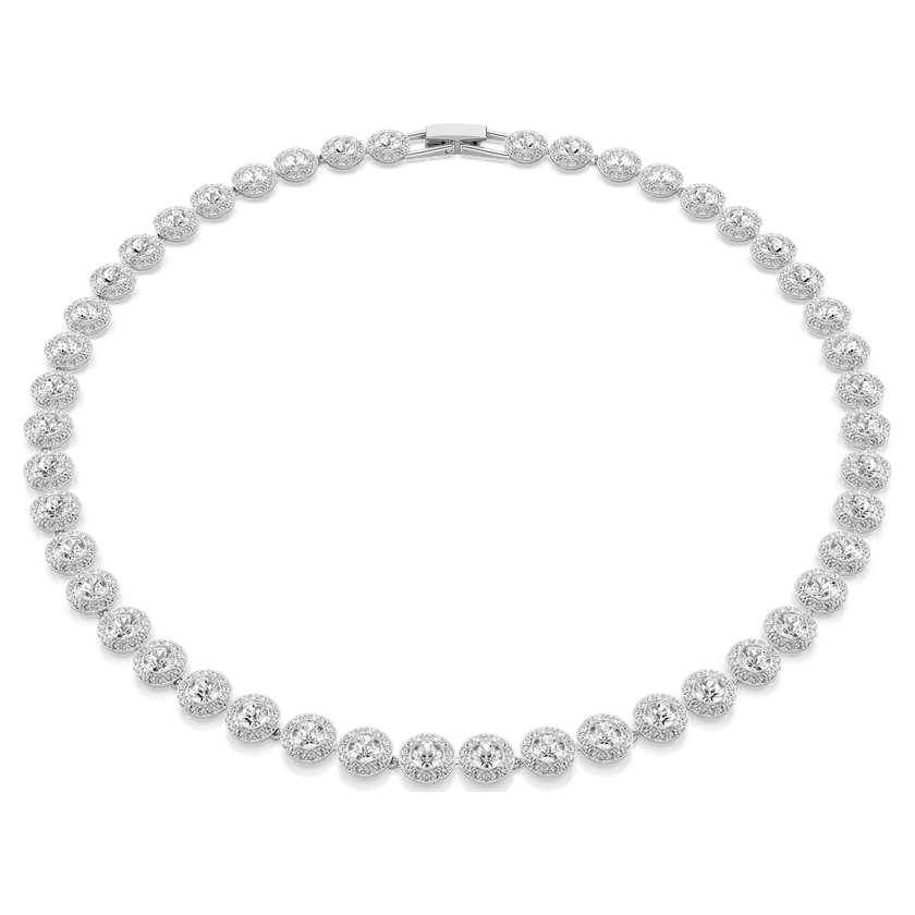 swarovski una angelic necklace  round cut  medium  white  rhodium plated
